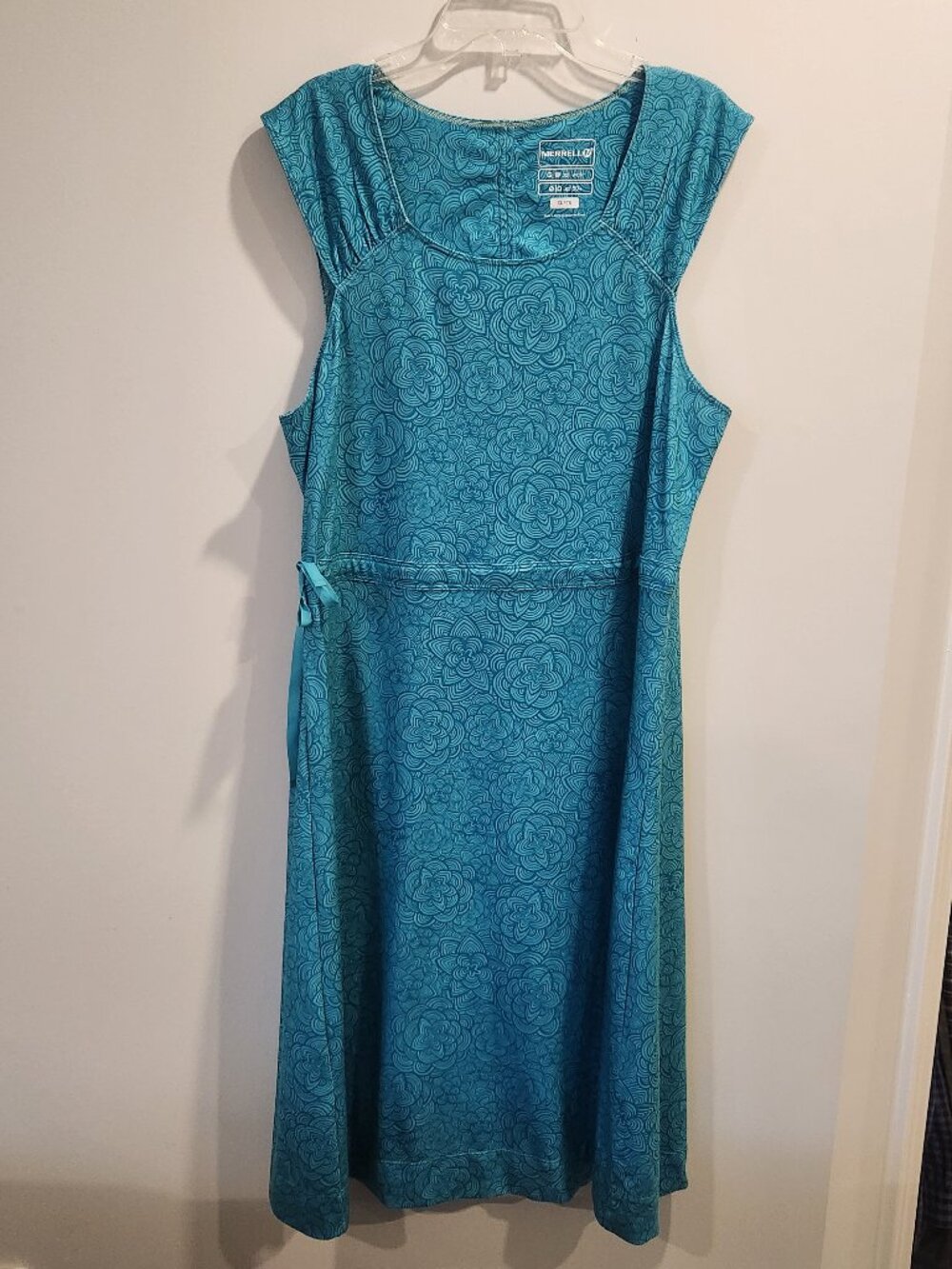 Merrell Turquoise Print Sleeveless Summer Dress